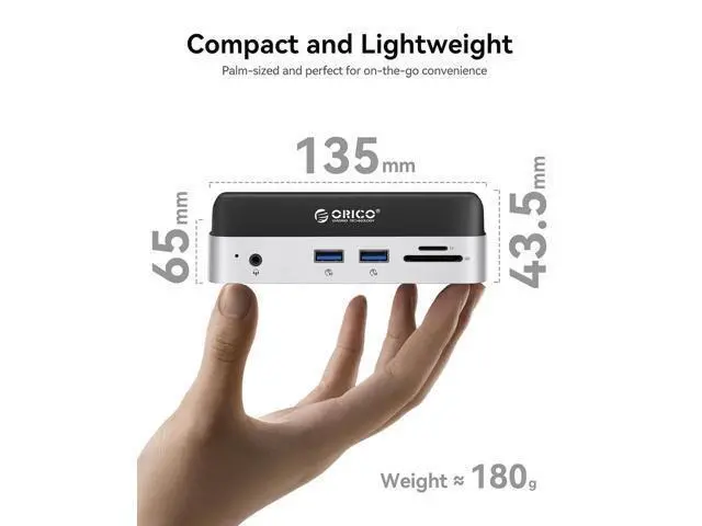 Alt view image 6 of 7 - MiniDock Mac mini M4 Dock and Stand Compatible M.2 SSD Up tp 8TB, 2xUSB A 10Gbps, SD/TF Card Slots, 3.5mm Audio, for Mac mini M4 and M4 Pro 2024(VSE)