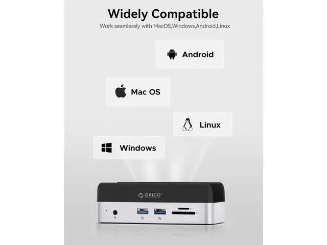 Alt view image 7 of 7 - MiniDock Mac mini M4 Dock and Stand Compatible M.2 SSD Up tp 8TB, 2xUSB A 10Gbps, SD/TF Card Slots, 3.5mm Audio, for Mac mini M4 and M4 Pro 2024(VSE)