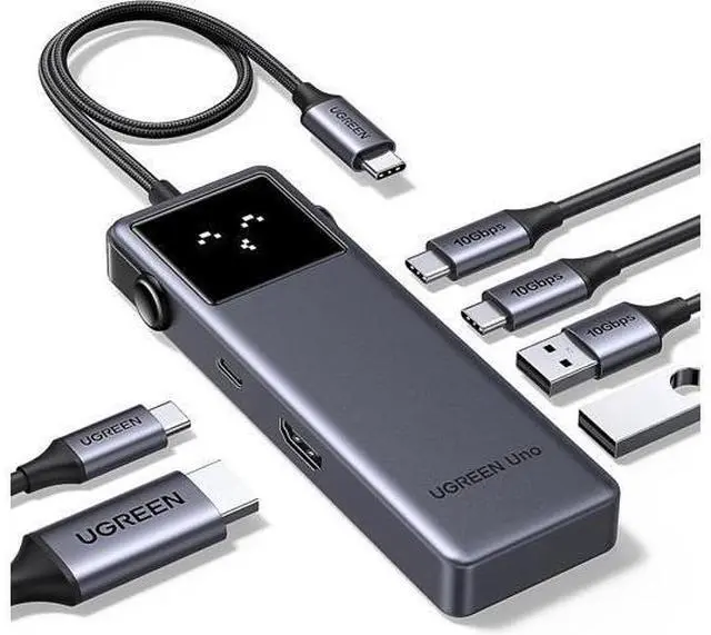 Main image of UGREEN Uno 6 in 1 USB-C Hub with 10Gbps USB-C & USB-A Data Ports 4K@60Hz HDMI for MacBook Pro/Air, iPad Pro, Surface, XPS, Thinkpad and More.