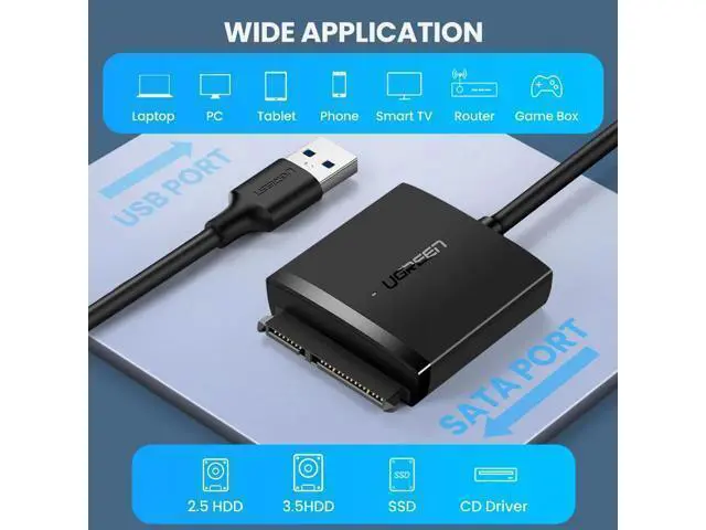Alt view image 4 of 5 - SATA USB Adapter USB 3.0 2.0 to Sata 3 Cable Converter Cabo For 2.5 3.5 HDD SSD Hard Disk Drive Sata to USB Adapter
