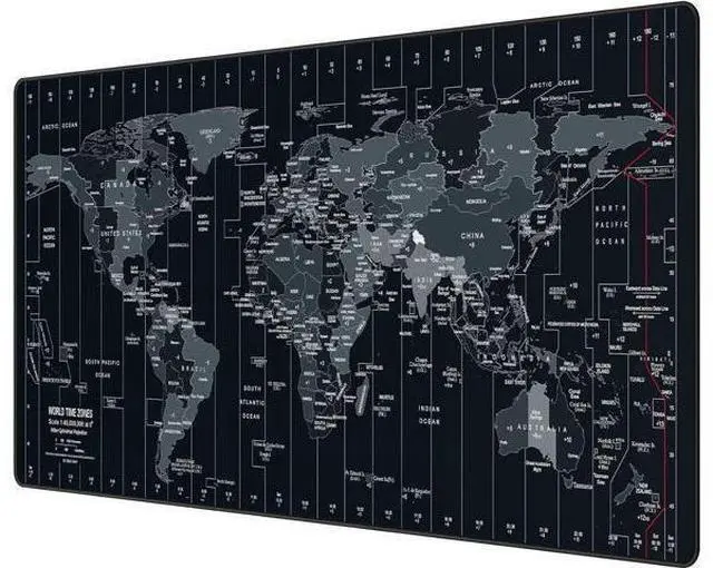 Main image of Large Mouse Pad 35.4x15.7 Inch World Map - XXL Gaming Desk Mat with Non-Slip Rubber Base Stitched Edges | Keyboard and Mouse Pad for Gaming/Office | Portable Desk Pad