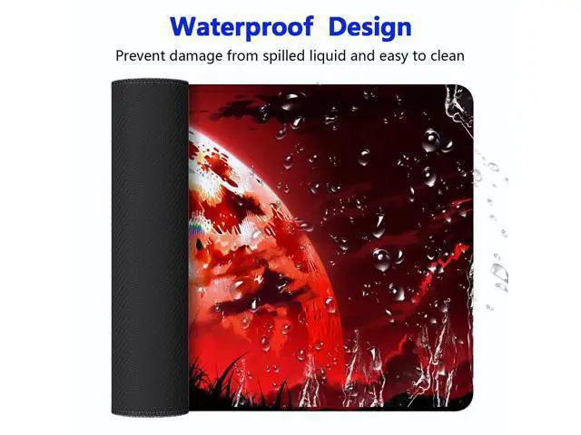 Alt view image 4 of 5 - Large Gaming Mouse pad,Red Moon Blood Night (5) Anti Slip Rubber Base Mouse pad, Suitable for Computer, Laptop, Office Desk Accessories