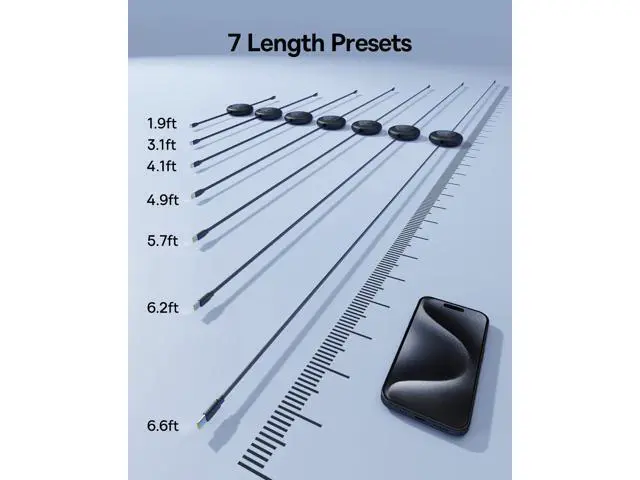 Alt view image 4 of 5 - Baseus USB C to USB C Cable, 100W 6.6ft Retractable USB C Fast Charging Cable, 7-Stage Length Preset Retractable Charger Cord for iPhone 16 15 Pro Plus Pro Max, MacBook, iPad Pro, Samsung S24/S23