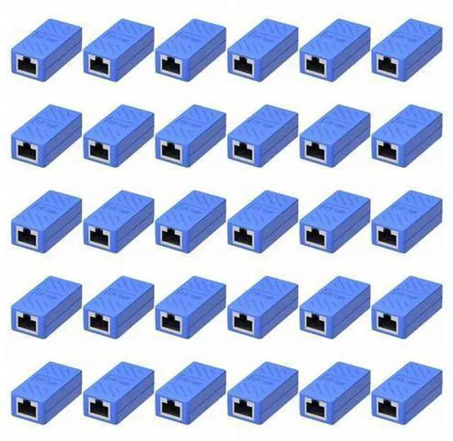 Main image of Dingsun RJ45 Coupler, Ethernet Extender Female to Female Ethernet Coupler for Cat7/ Cat6/ Cat5/ Cat5e(30Pack, Blue)