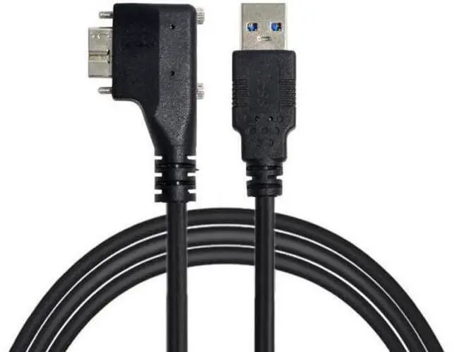 Main image of Dual Screws 90 Degree Right Angled Micro USB Mount to USB3.0 Data Cable for Industrial Camera 16.4Feet