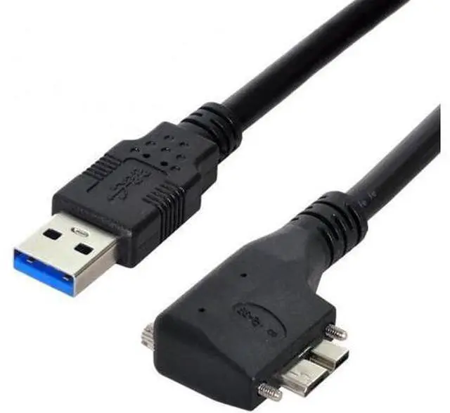 Alt view image 2 of 7 - Dual Screws 90 Degree Right Angled Micro USB Mount to USB3.0 Data Cable for Industrial Camera 16.4Feet