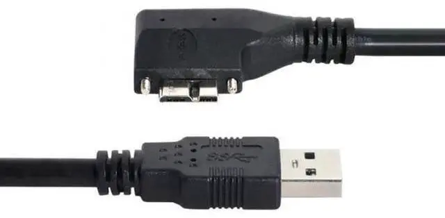 Alt view image 3 of 7 - Dual Screws 90 Degree Right Angled Micro USB Mount to USB3.0 Data Cable for Industrial Camera 16.4Feet