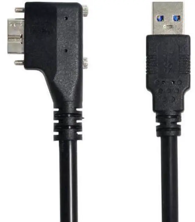 Alt view image 6 of 7 - Dual Screws 90 Degree Right Angled Micro USB Mount to USB3.0 Data Cable for Industrial Camera 16.4Feet