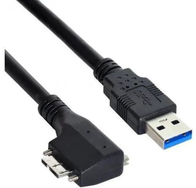 Alt view image 4 of 7 - Dual Screws 90 Degree Right Angled Micro USB Mount to USB3.0 Data Cable for Industrial Camera 16.4Feet