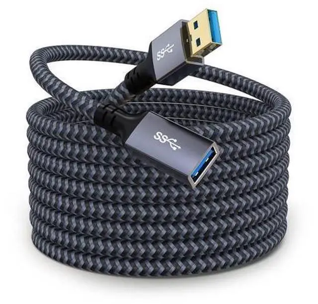 Main image of USB Extension Cable 20ft- USB3.0 Extension Cable Durable Braided Design Type A Male to Female USB Extender for Printer Keyboard Mouse Flash Drive