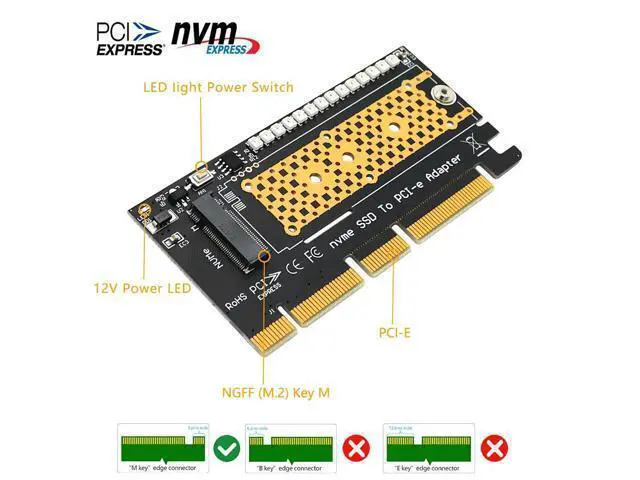 Alt view image 5 of 6 - M.2 NVME SSD to PCIe 3.0 Riser Card NVME SSD PCI Express X4 X8 X16 Adapter for Desktop PC PCI-E GEN 3 Full Speed for Chia Mining