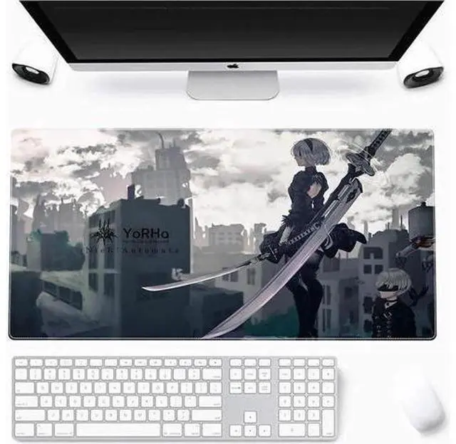 Alt view image 2 of 6 - Large Mouse Pad, Extended Gaming Mousepad Non-Slip Base Keyboard Pad,Desk Mat 90x40cm, Anime Mouse Pad 90x40cm
