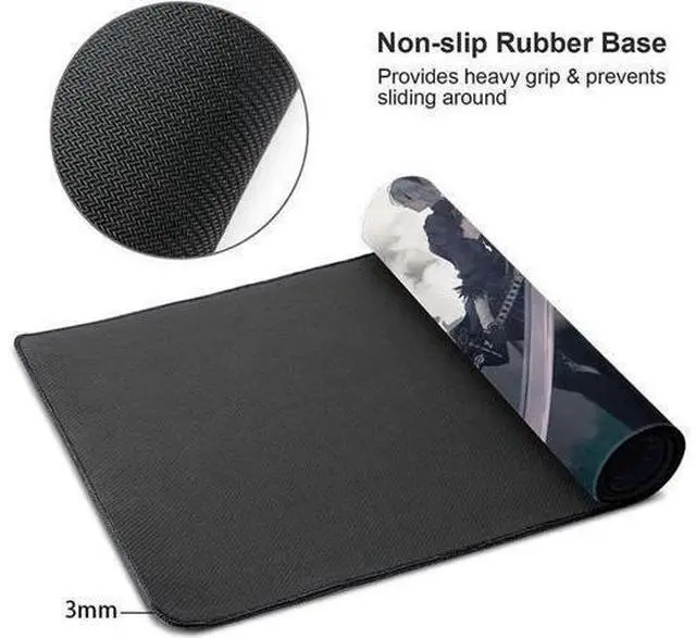 Alt view image 3 of 6 - Large Mouse Pad, Extended Gaming Mousepad Non-Slip Base Keyboard Pad,Desk Mat 90x40cm, Anime Mouse Pad 90x40cm