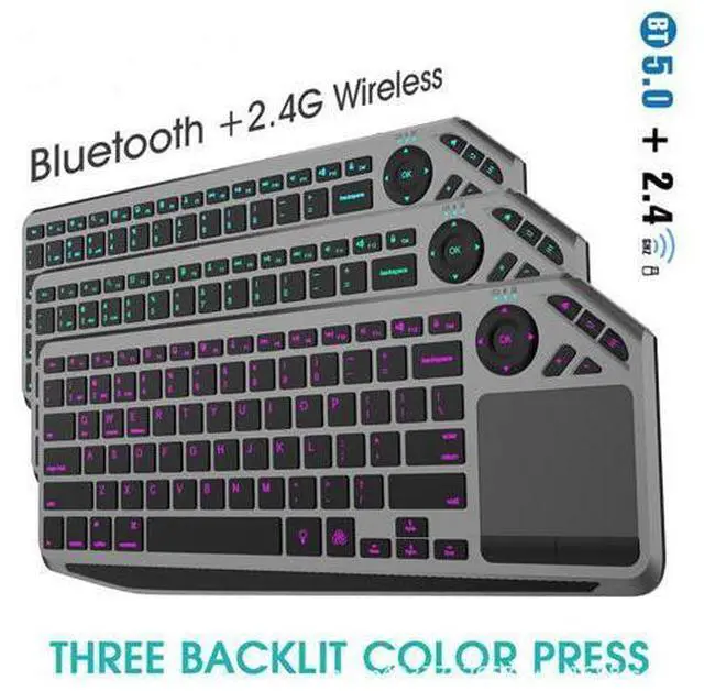 Main image of Dual Mode Bluetooth + 2.4G Wireless Touch Keyboard Multimedia Hotkey Keyboard for PC, Tablet & Smart TV
