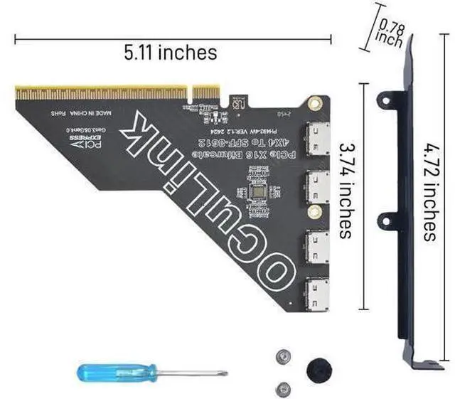 Main image of PCIe 4.0 X16 to OCuLink SFF-8612 Adapter, Compatible with SFF-8611 Cable for eGPU Dock & U.2 NVMe SSD