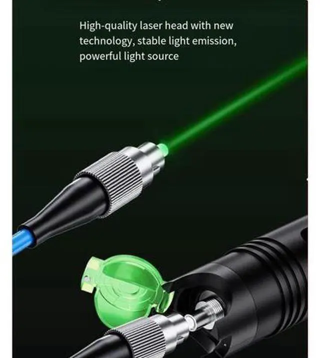 Main image of Fiber optic green light pen Fiber optic vision fault locator 10mw portable ype -C charging with FC male -LC female adapter