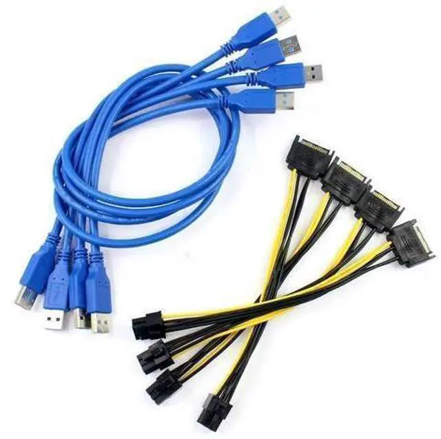 Main image of PCIe 1X to 16X Mining Riser Card with USB 3.0 Extension Cable, Multi-GPU Expansion Adapter for Desktop PC Windows Linux