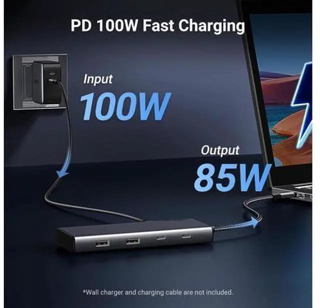 Main image of UGREEN 8 in 1 USB C Docking Station with Dual Monitor, 4K Triple Display USBC Hub with 2 HDMI, DP, 2 USB A&C 3.2 Ports, 100W PD, USB-C Dock Compatible for MacBook, Dell, HP, Lenovo, Surface etc