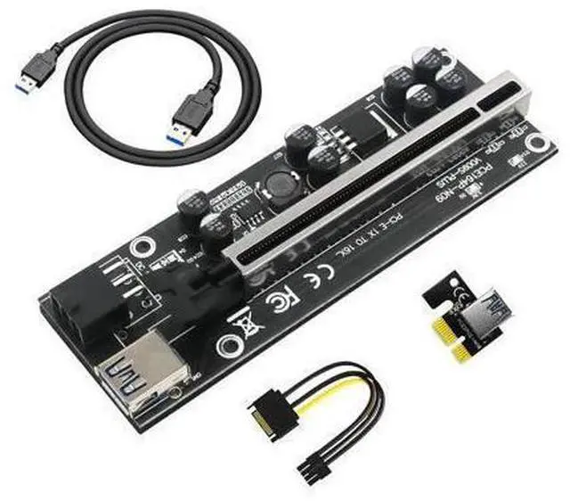 Main image of PCIE Riser 009S Plus USB3.0 Riser for Video Card Riser PCI Express x16 Extender Adapter Card SATA 15pin to 6pin Power for Mining