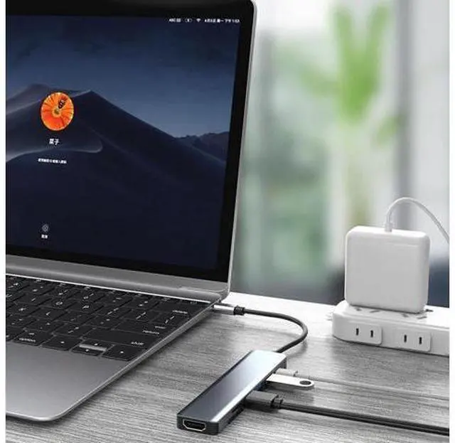 Main image of USB C HUB Type C Splitter To HDMI 4K Thunderbolt 3 Docking Station Laptop Adapter With PD SD TF RJ45 For Macbook Air M1 iPad Pro Color: russet (5in1 PD RJ45)