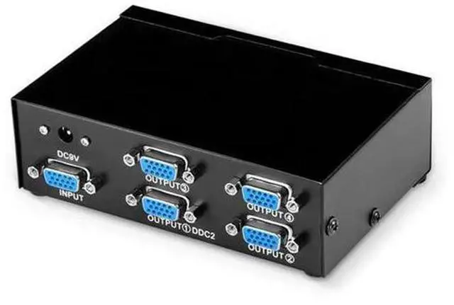 Main image of 4 Port VGA Splitter 1 In 4 Out 1080P VGA Distributor Splitter 1x4 Video Screen Duplication Converter Support 200MHz Bandwidth(UK Plug)