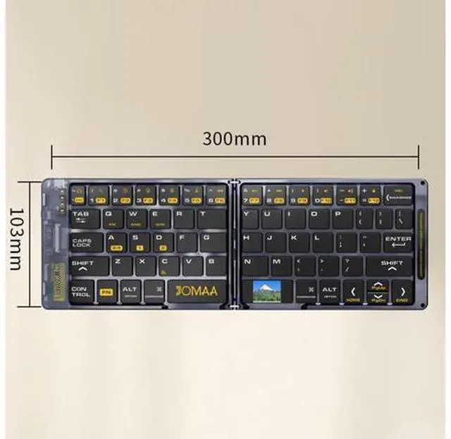 Main image of Transparent Foldable Triple-Mode Wireless Keyboard Portable, Quiet Scissor Keys, Multi-Device for Office/Travel