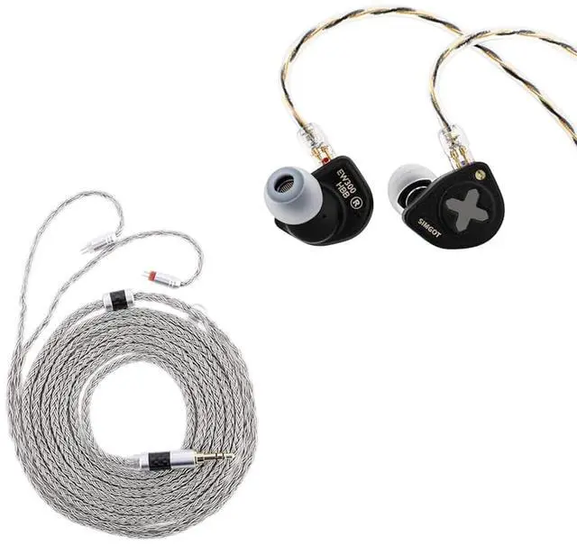 Main image of SIMGOT EW300 1DD+1Planar+1PZT Hybrid Driver in Ear Monitor(EW300 HBB) + Tripowin Zonie 2m IEM Cable (2Pin, Grey)