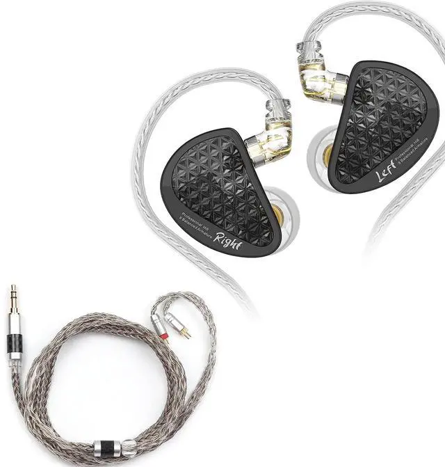 Main image of KZ AS16 Pro in Ear Earphones(Black, Without Mic) + Tripowin Zonie 16 Core Cable(2pin-0.78mm, 3.5mm, Grey)