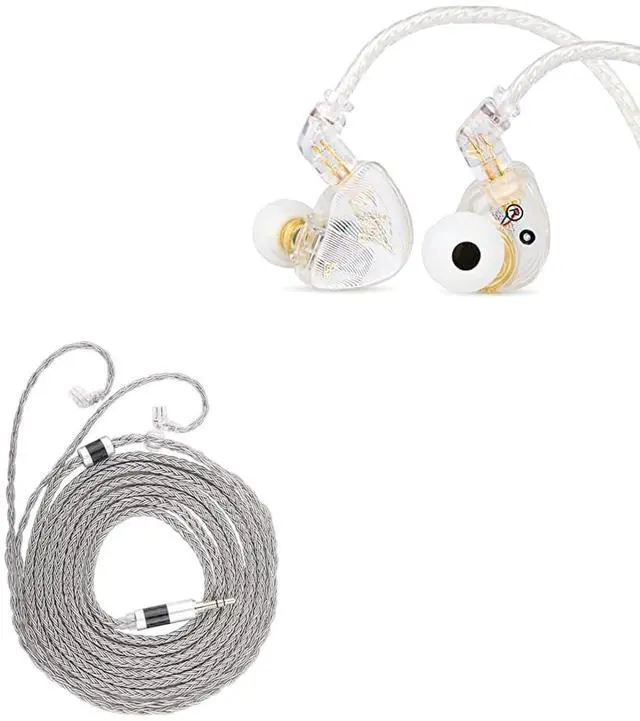 Main image of TANGZU Waner S.G HiFi 10mm Dynamic Driver PET Diaphragm in-Ear Earphone (White, Without Mic) + Tripowin Zonie IEM Cable(Recessed 2Pin, Grey)