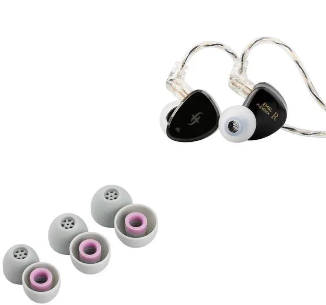 Main image of SIMGOT EM6L 1DD + 4BA Hybrid Driver in-Ear Monitor + Kiwi Ears Flex Earbud Tips 3 Pairs, S/M/L Size