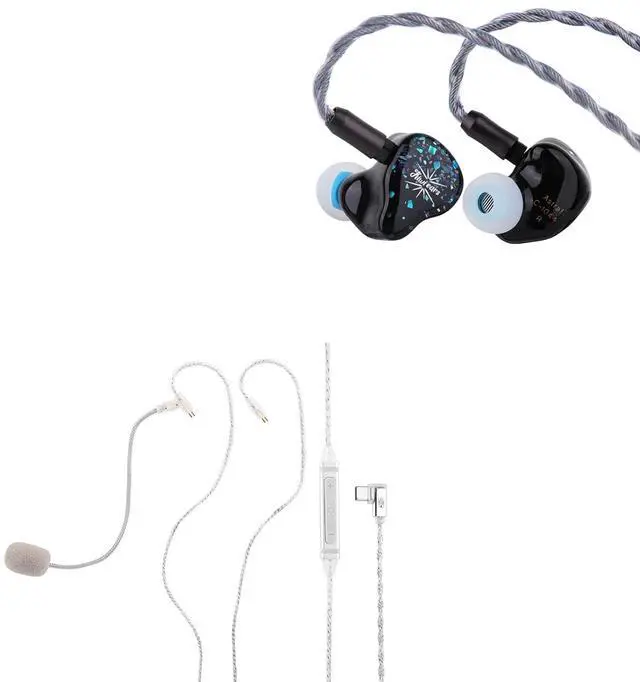 Main image of Kiwi Ears Astral 1DD+6BA Hybrid in Ear Monitor, Wired Earbuds, HiFi Studio Recording &Mixing Earphone Kiwi Ears S-Link Type-C IEM Cable,Gaming Earphone Cord with DAC+DSP,Dual Mic