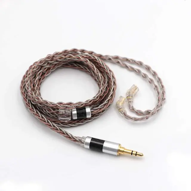 Main image of TRIPOWIN C8 8-Core Silver Copper Foil Braided Earphone Upgrade Cable, In Ear Monitor Cable, Tinsel Silver Copper Wire, with 3.5mm Audio Jack for Musicial Audiophile(Without Mic, Recessed 2pin)
