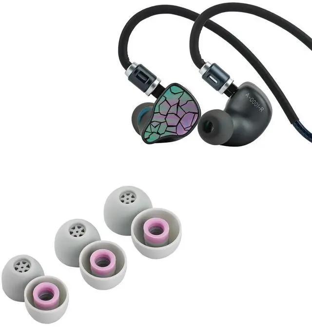 Main image of THIEAUDIO Hype 4 MKII 2DD + 4BA Hybird in Ear Monitor,HiFi Wired IEM Earphones,Engaging & Studio Neutral Tuning Kiwi Ears Flex Earbud Tips, Replacement Silicone IEM Tips, 3 Pairs