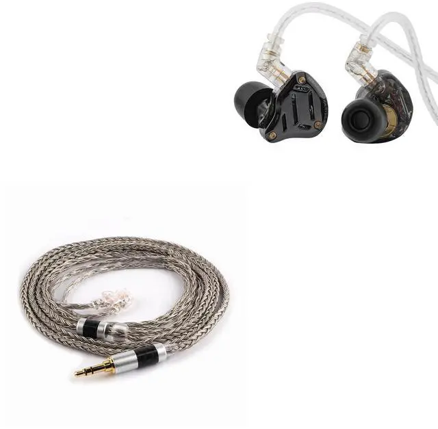 Main image of KZ ZS10 PRO 2 1DD+4BA in Ear Monitor IEM(Black, Without Mic) + Tripowin Zonie 16 Core Silver Plated IEM Cable(Recessed 2pin, 3.5mm, Grey)