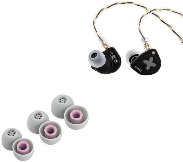 Main image of SIMGOT EW300 DSP 1DD+1Planar+1PZT Hybrid Driver in Ear Monitor, Wired Earbuds IEM+ Kiwi Ears Flex Earbud Tips, Replacement Silicone IEM