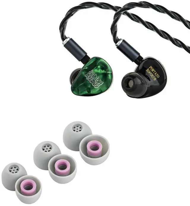 Main image of Punch Audio Portazo 1DD + 2 Planar Driver in Ear Monitor, HiFi Wired IEM Earphones Kiwi Ears Flex Earbud Tips, Replacement Silicone IEM Tips