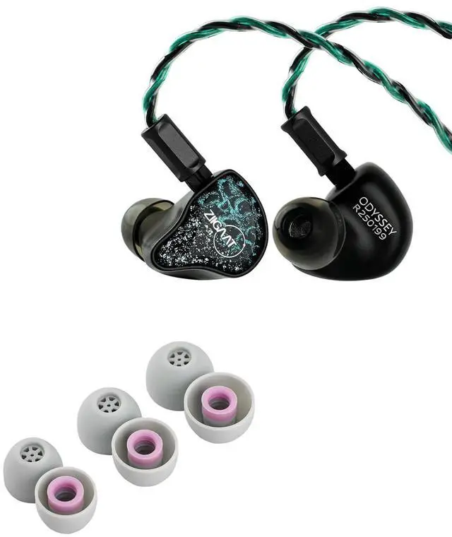 Main image of ZiiGaat x Hangout. Audio: Odyssey 2 in Ear Monitor, 1DD + 3BA Hybrid IEM, HiFi Wired Earbuds Kiwi Ears Flex Earbud Tips, Replacement Silicone IEM Tips
