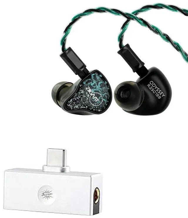 Main image of ZiiGaat x Hangout. Audio: Odyssey 2 in Ear Monitor, 1DD + 3BA Hybrid IEM, HiFi Wired Earbuds Kiwi Ears Allegro Mini Portable IEM DAC