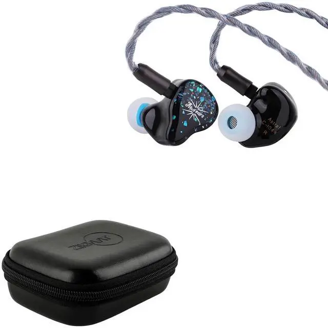Main image of Kiwi Ears Astral 1DD+6BA Hybrid in Ear Monitor, Wired Earbuds, HiFi Studio Recording &Mixing Earphone + ZiiGaat PELLEPOD Leather Earbud Case, Waterproof IEM Storage Box