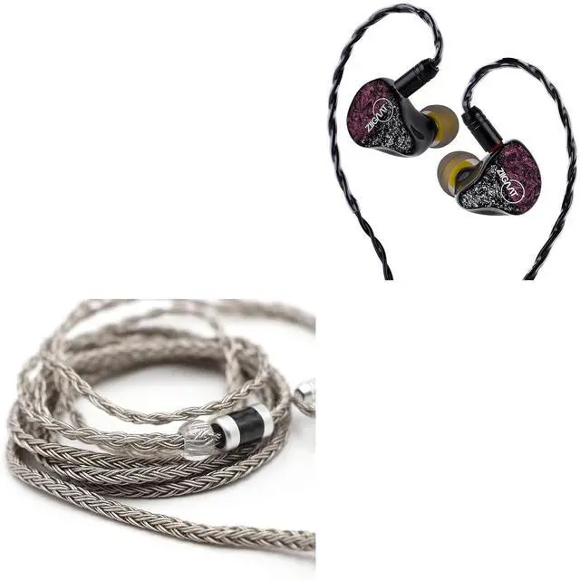 Main image of ZiiGaat Odyssey inEar Monitor, 1DD+3BA Hybrid IEM Earphone, Wired Gaming Earbuds, Tripowin Zonie 16 Core Silver Plated IEM Cable