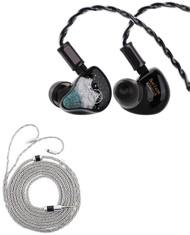 Main image of ZiiGaat Horizon in Ear Monitor, 1DD+2BA+2 Planar HiFi Wired Earbuds, Studio-Grade IEM Earphones Tripowin Zonie IEM Cable, 2m Long Earbud Cord