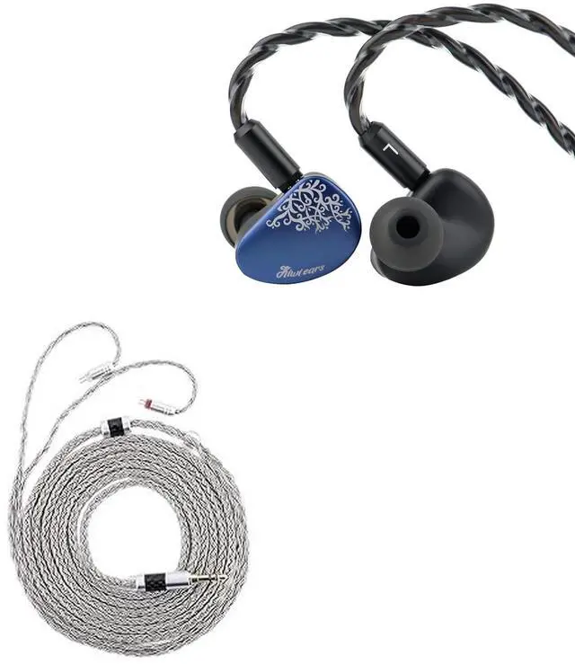 Main image of Kiwi Ears Cadenza II 10mm Titanium Driver in Ear Monitor, HiFi Wired IEM Earphones with KARS 2.0, Precise Tonal Balance(Blue) + Tripowin Zonie IEM Cable, 2m Long Earbud Cord