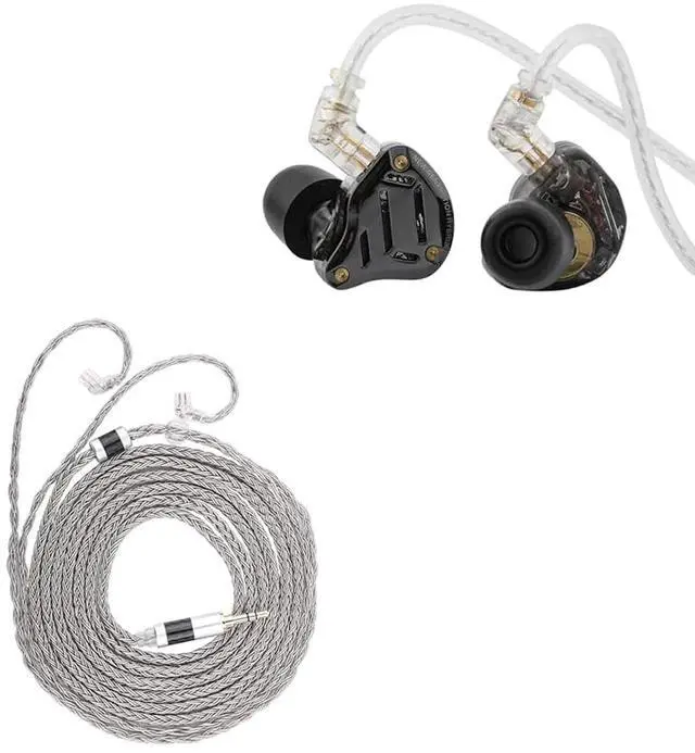 Main image of KZ ZS10 PRO 2 in Ear Monitor IEM (Black, with Mic)+Tripowin Zonie 2M IEM Cable(Recessed 2Pin, Grey)