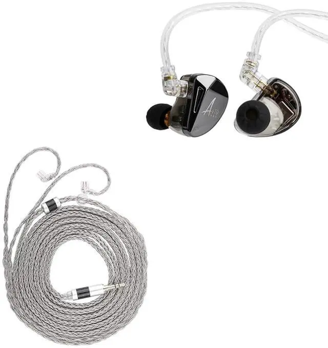 Main image of x KZ AS10 PRO 5BA Wired Earbuds, HiFi in-Ear Earphones(Without Mic) + Tripowin Zonie 2M IEM Cable(Recessed 2Pin, Grey)