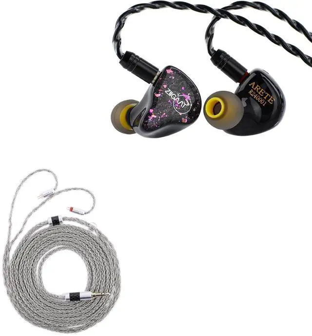 Main image of ZiiGaat x Fresh Reviews Arete in Ear Monitor, 1DD+4BA Hybrid Earphone IEM, Wired Gaming Earbuds, Tripowin Zonie IEM Cable, 2m Long Earbud Cable, 16 Core Silver Plated Earphone Cable