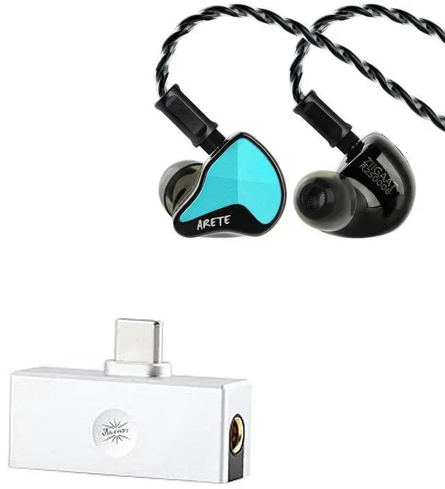 Main image of ZiiGaat x Fresh Reviews Arete II IEM,2nd Gen 1DD+4BA Hybrid in Ear Monitor (Blue) Kiwi Ears Allegro Mini Portable IEM DAC, in Ear Monitor Amplifier(Silver)