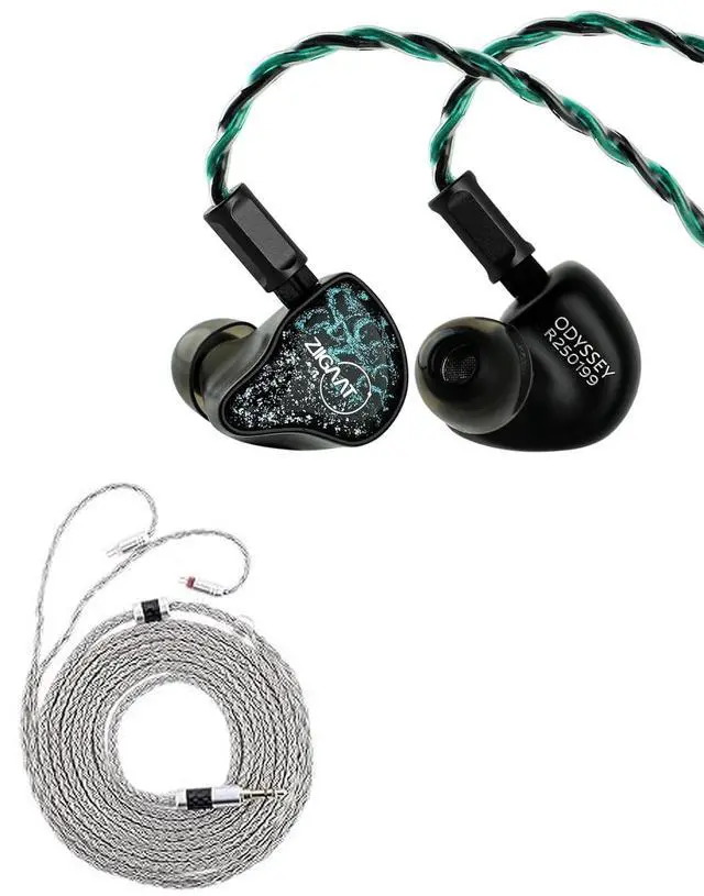 Main image of ZiiGaat x Hangout. Audio: Odyssey 2 in Ear Monitor, 1DD + 3BA Hybrid IEM, HiFi Wired Earbuds Tripowin Zonie IEM Cable, 2m Long Earbud Cord