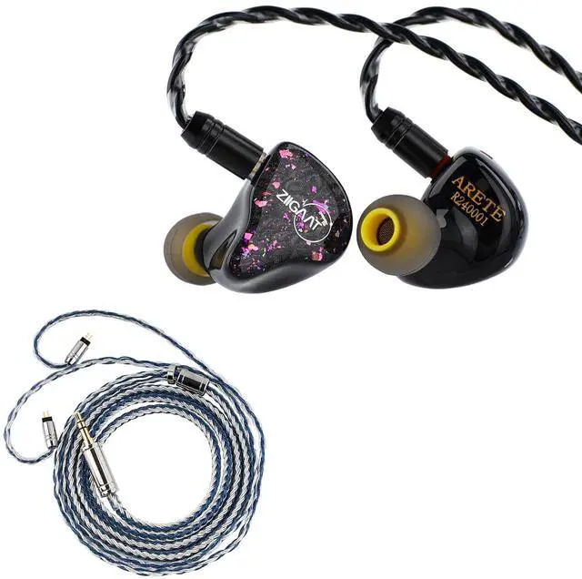 Main image of ZiiGaat x Fresh Reviews Arete in Ear Monitor, 1DD+4BA Hybrid Earphone IEM & Tripowin C-01 IEM Cable, 16 Core Hybrid Copper-Silver Earphone Cable