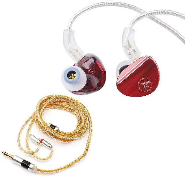 Main image of 7HZ SONUS in Ear Earphones(Red) + Tripowin Zonie 16 Core Earphone Cable(2pin-0.78mm, 3.5mm, Gold)