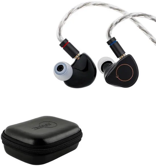 Main image of SIMGOT SuperMix 4 1DD+1BA+1Planar+1PZT Hybrid Drivers Earphones, HiFi in Ear Monitor IEM + ZiiGaat PELLEPOD Leather Earbud Case, Waterproof IEM Storage Box